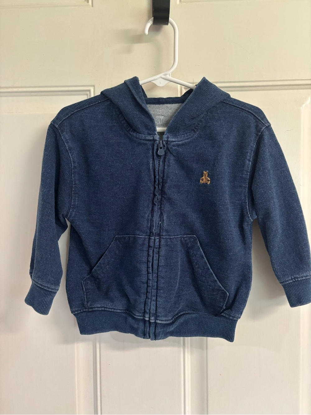 18/24M Baby Gap medium wash blue VintageSoft Relaxed Zip Hoodie.  In EUC!